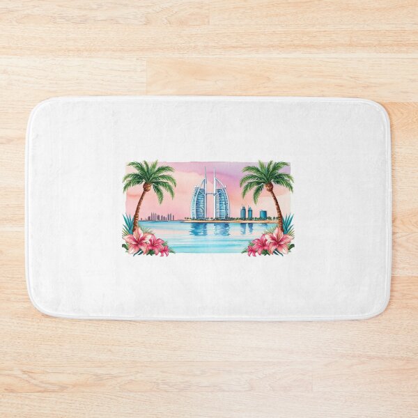 Item preview, Manama Bahrain Watercolor Mug - Tropical Icon Skyscraper and Palm Trees designed and sold by StormArte.