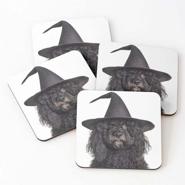 Item preview, Puli dog Wearing Halloween Witch Hat designed and sold by LazyOwlStore.