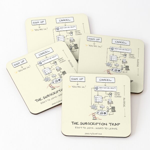 Item preview, The Subscription Trap designed and sold by Sketchplanations.
