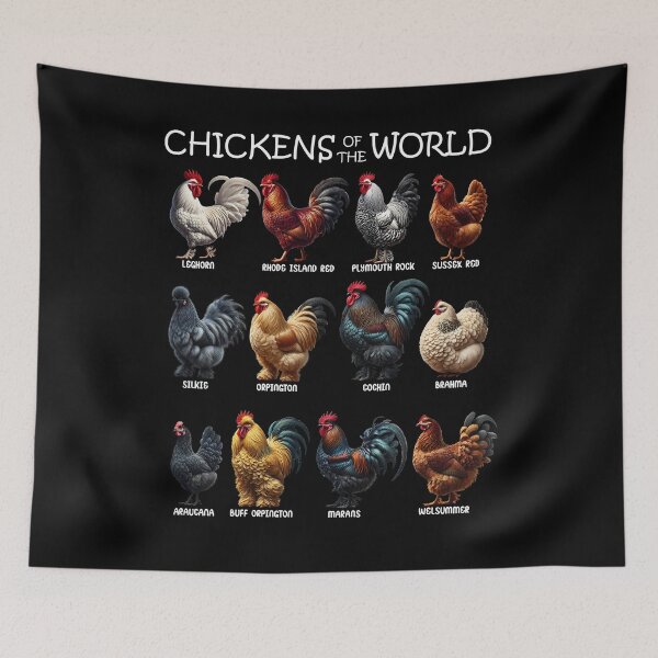 Item preview, Chickens of the World Animal Farmer Farm Lover designed and sold by Kimberley King Art  King Art.