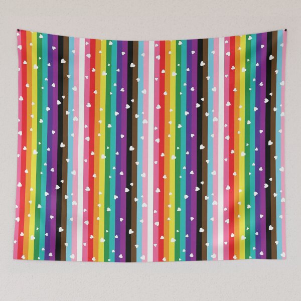 Item preview, Love Hearts on Pride Inclusive Flag designed and sold by Gamer's Delight.