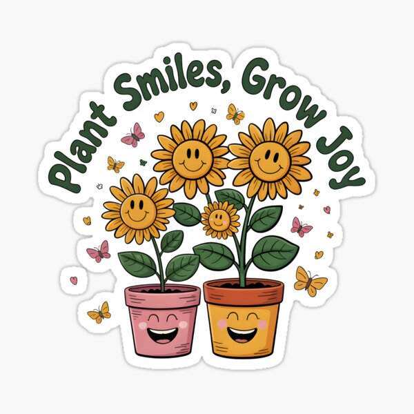 Vista previa del artículo con la obra «Planta sonrisas, cultiva alegría», diseñado y vendido por Jollys-ArtShop.