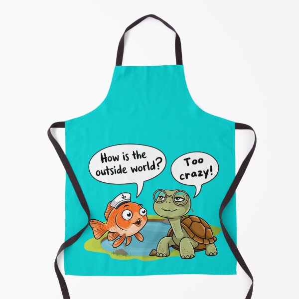 Item preview, Too Crazy Outside – Funny Fish & Turtle Cartoon Quote designed and sold by Modern-Mojo.