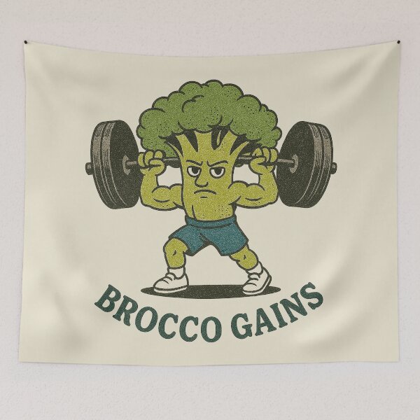 Item preview, Brocco Gains Weightlifting Design designed and sold by zzz888.