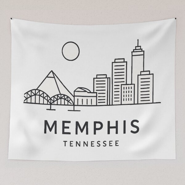 Item preview, Minimalist Memphis Skyline – Downtown Landmarks Line Art designed and sold by Globalcitytees.