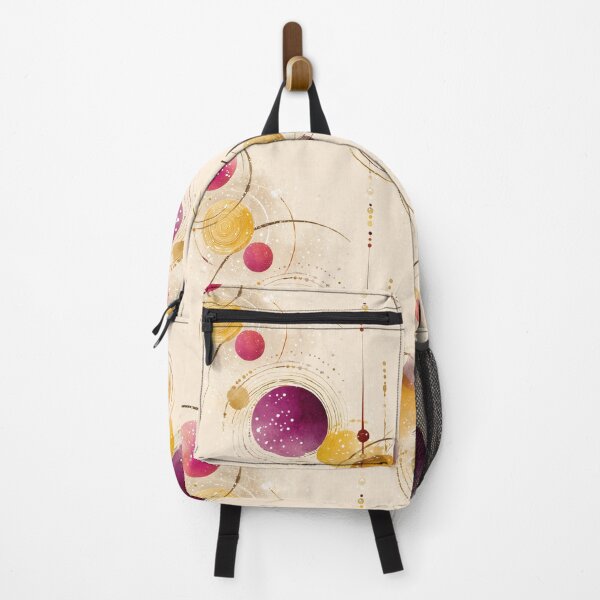 Item preview, Ethereal Orbits with Gold and Magenta Celestial Spheres designed and sold by Moisky Patterns.