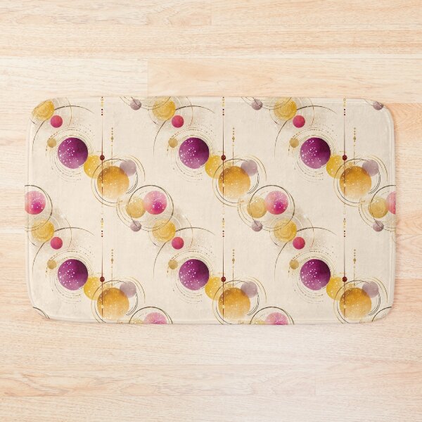 Item preview, Ethereal Orbits with Gold and Magenta Celestial Spheres designed and sold by Moisky Patterns.