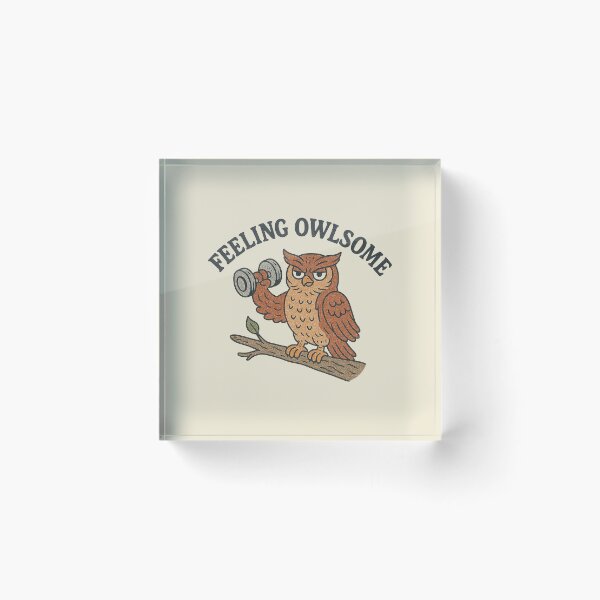 Item preview, Feeling Owlsome Weightlifting Owl designed and sold by zzz888.