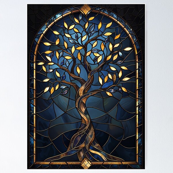 Item preview, Tree of Light – Stained Glass Eternal Growth designed and sold by SuperNovaDesigns.
