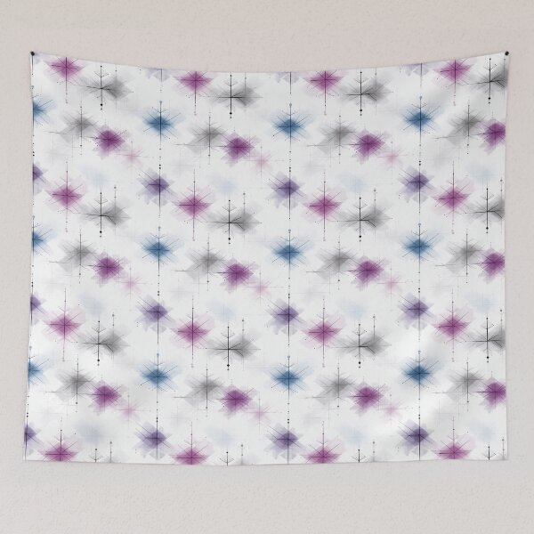 Item preview, Ethereal Star Grids in Mauve, Blue, and Gray Tones designed and sold by Moisky Patterns.