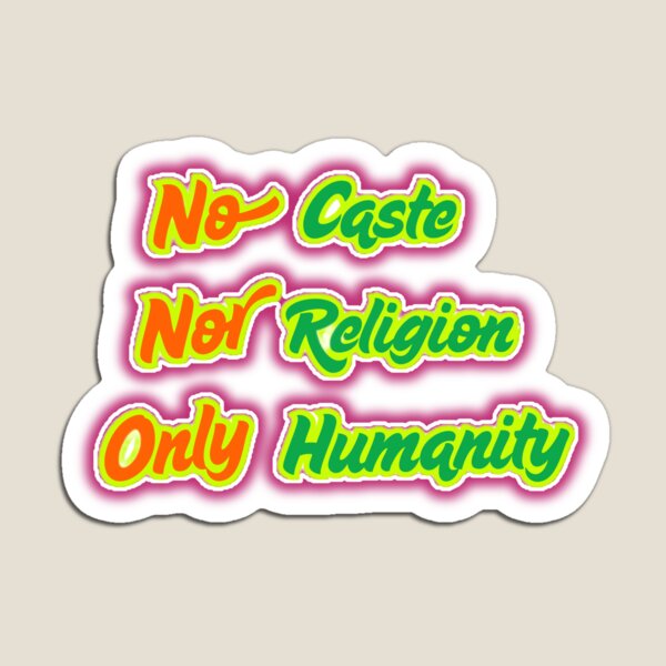 Vista previa del artículo con la obra «Sin castas ni religión, solo humanidad – Cita sobre igualdad y unidad», diseñado y vendido por SRKSHOP.