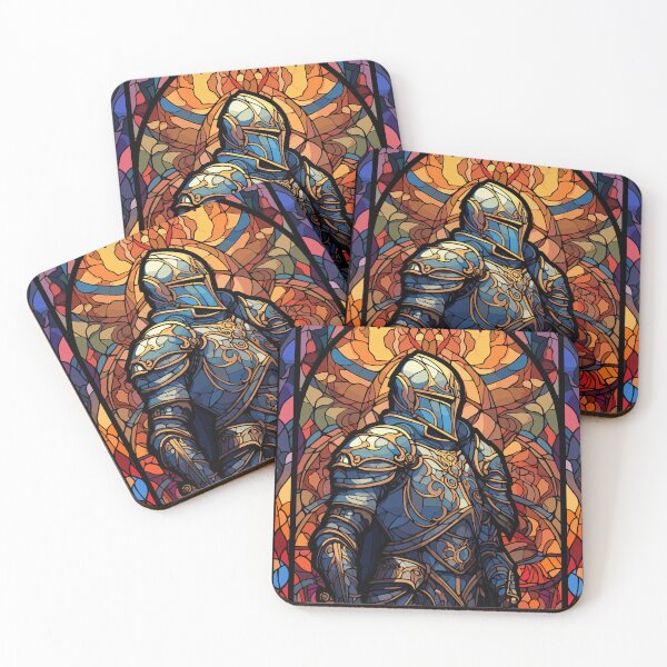 Item preview, Stained Glass Knight – Crimson Cathedral Valor designed and sold by SuperNovaDesigns.