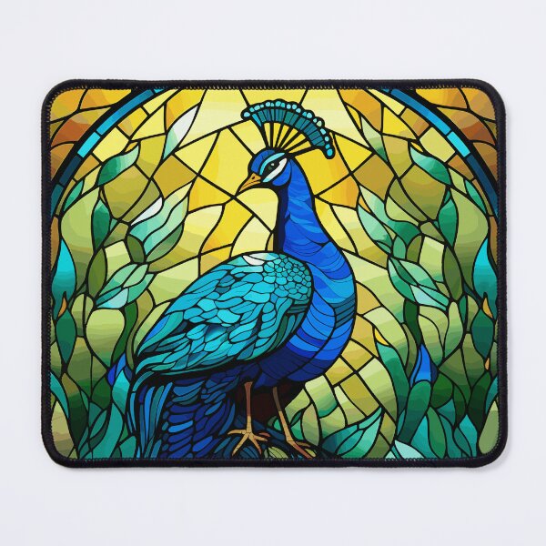 Item preview, Stained Glass Peacock – Majestic Garden Radiance designed and sold by SuperNovaDesigns.