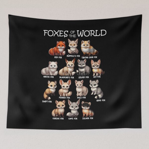 Item preview, Foxes of the World Animal Lover designed and sold by Kimberley King Art  King Art.