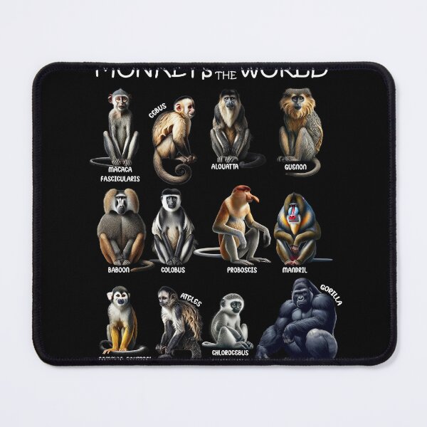 Item preview, Monkeys of the World Animal Bunny Lover designed and sold by Kimberley King Art  King Art.