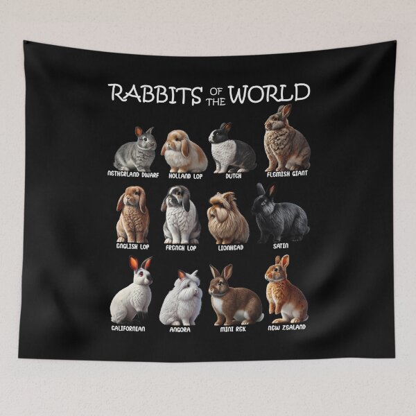 Item preview, Rabbits of the World Animal Bunny Lover designed and sold by Kimberley King Art  King Art.
