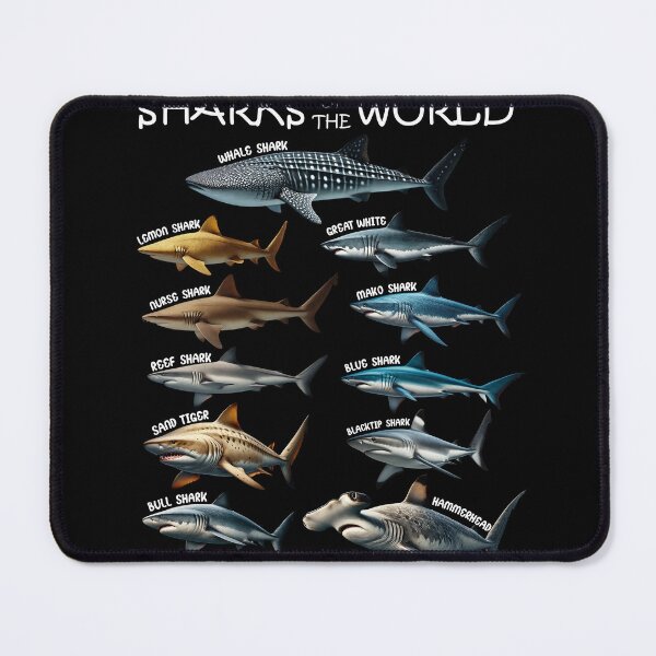 Item preview, Sharks of the World Animal Lover designed and sold by Kimberley King Art King Art.