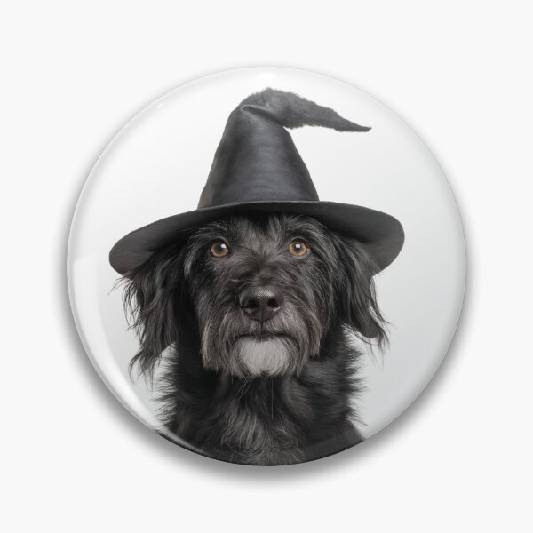 Item preview, Pyrenean Shepherd dog Wearing Halloween Witch Hat designed and sold by LazyOwlStore.