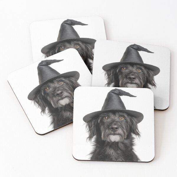 Item preview, Pyrenean Shepherd dog Wearing Halloween Witch Hat designed and sold by LazyOwlStore.