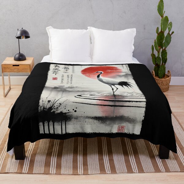Item preview, Japanese Crane Art Harajuku Ink Art designed and sold by Kimberley King Art  King Art.