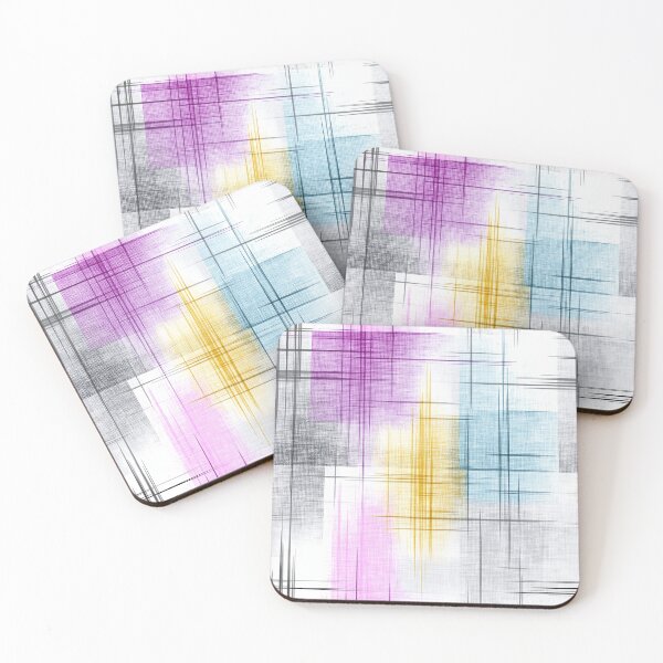 Item preview, Ethereal Crosshatch Grids in Mauve, Gold, and Blue designed and sold by Moisky Patterns.