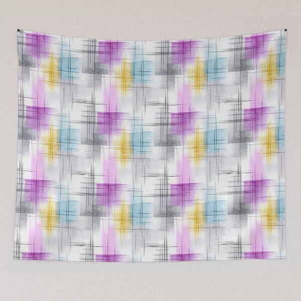 Item preview, Ethereal Crosshatch Grids in Mauve, Gold, and Blue designed and sold by Moisky Patterns.