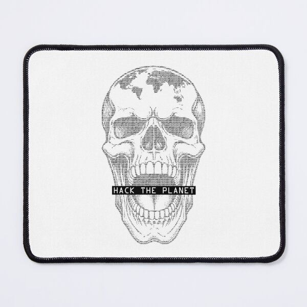 Item preview, Hack The Planet Earth Skull Binary Computer Code Hacker designed and sold by GrandeDuc.