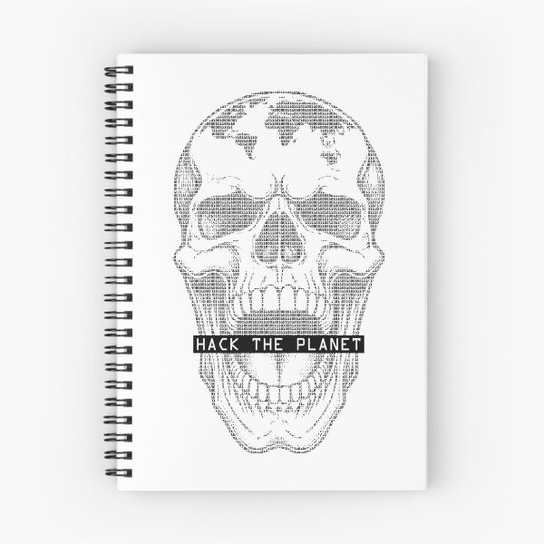 Item preview, Hack The Planet Earth Skull Binary Computer Code Hacker designed and sold by GrandeDuc.