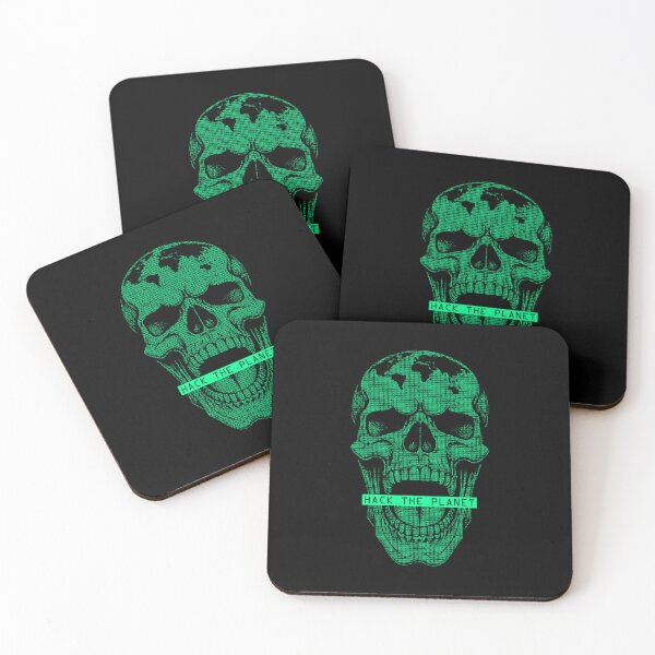 Item preview, Hack The Planet Earth Skull Binary Computer Code Hacker designed and sold by GrandeDuc.