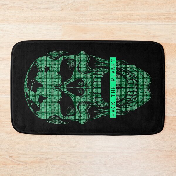 Item preview, Hack The Planet Earth Skull Binary Computer Code Hacker designed and sold by GrandeDuc.