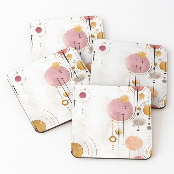 Item preview, Ethereal Celestial Mesh with Gold, Pink, and Beige Spheres designed and sold by Moisky Patterns.