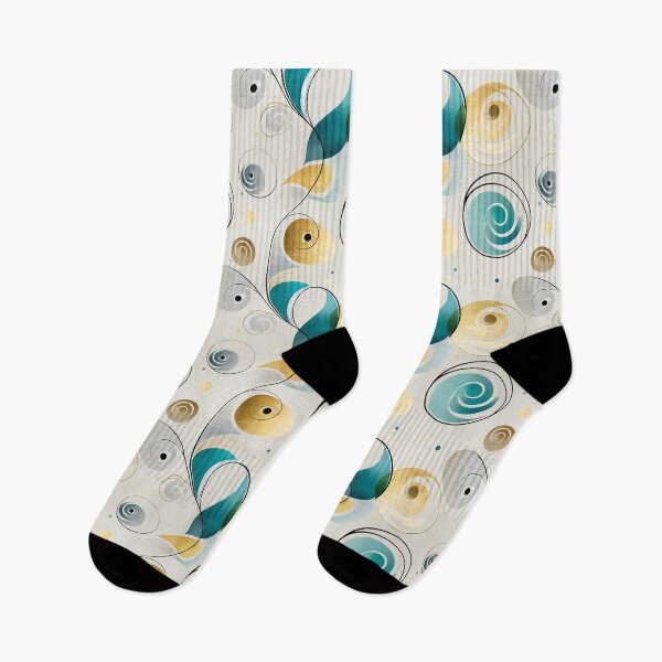 Item preview, Ethereal Spirals with Gold, Teal, and Soft Beige Accents designed and sold by Moisky Patterns.