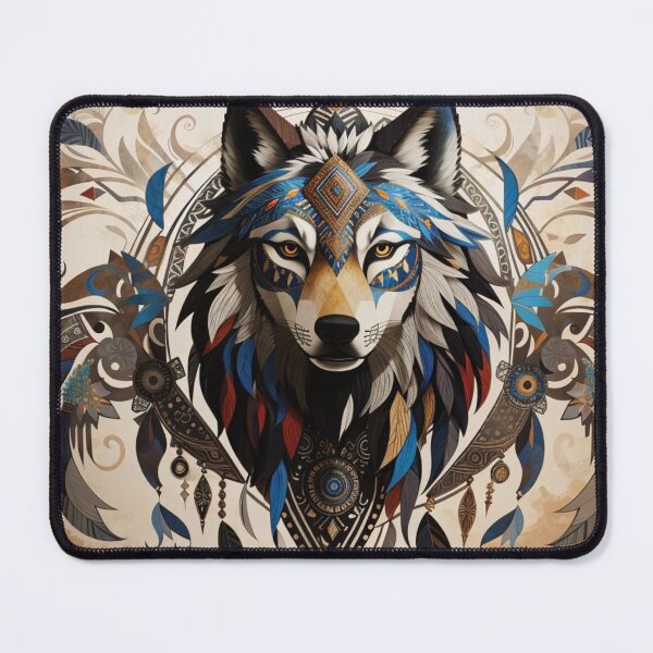 Item preview, Tribal art Wolf designed and sold by Serenelyart.
