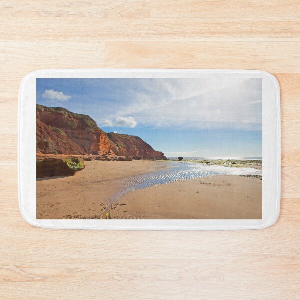 Item preview, Early Morning Sun on Jurassic Cliff Rock Beach designed and sold by NJCArtPhoto.