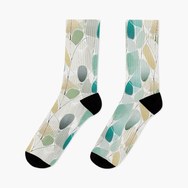 Item preview, Ethereal Organic Mesh with Teal, Beige, and Gold Lines designed and sold by Moisky Patterns.