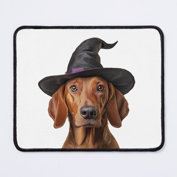 Item preview, Redbone Coonhound dog Wearing Halloween Witch Hat designed and sold by LazyOwlStore.
