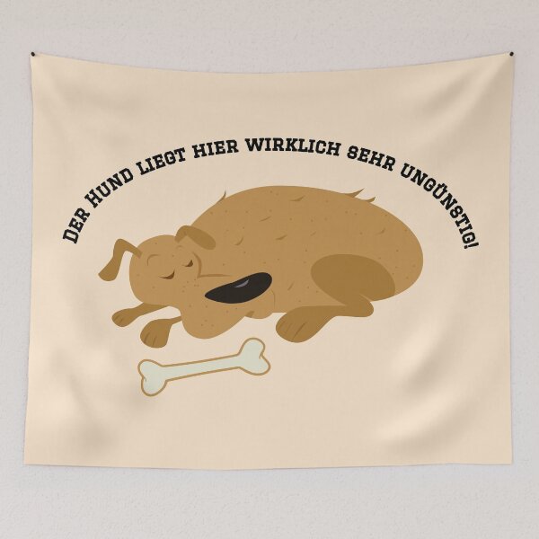 Item preview, The dog is lying here really in a very inconvenient way - Loriot - TV Kult - German designed and sold by Boogosh.
