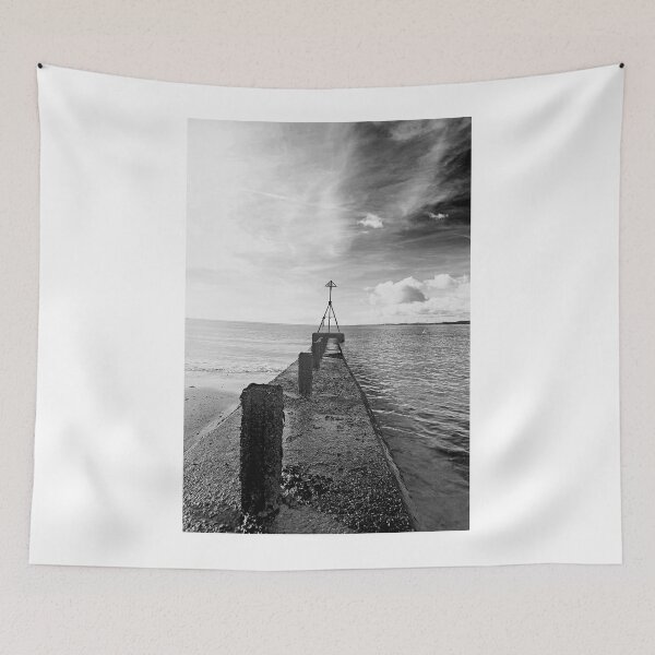 Item preview, Monochrome Beach Groyne in Devon England designed and sold by NJCArtPhoto.