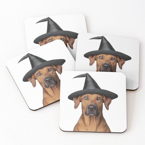 Artikelvorschau, Rhodesian Ridgeback Hund trägt Halloween Hexenhut entworfen und verkauft von LazyOwlStore.