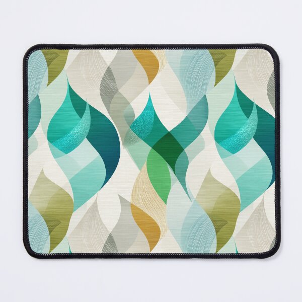 Item preview, Ethereal Organic Waves with Teal, Green, and Beige Layers designed and sold by Moisky Patterns.
