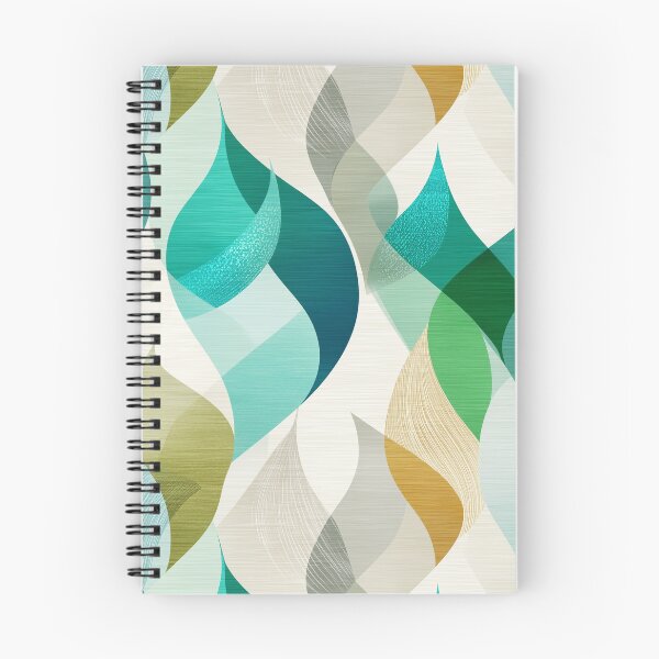 Item preview, Ethereal Organic Waves with Teal, Green, and Beige Layers designed and sold by Moisky Patterns.
