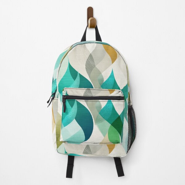 Item preview, Ethereal Organic Waves with Teal, Green, and Beige Layers designed and sold by Moisky Patterns.