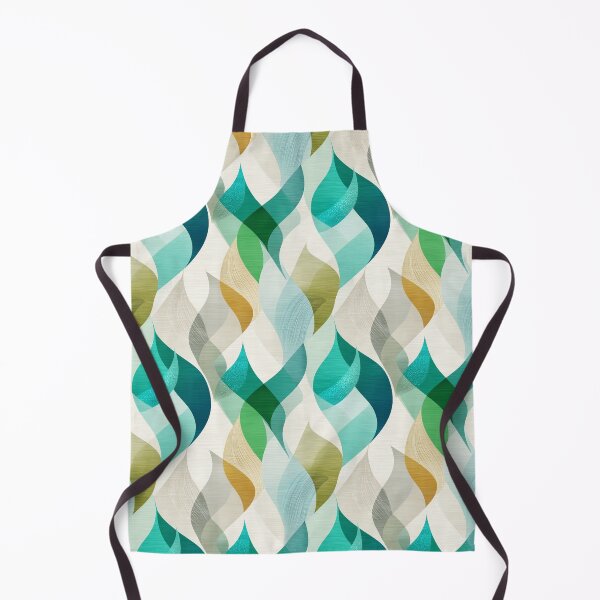 Item preview, Ethereal Organic Waves with Teal, Green, and Beige Layers designed and sold by Moisky Patterns.