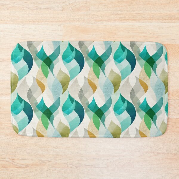 Item preview, Ethereal Organic Waves with Teal, Green, and Beige Layers designed and sold by Moisky Patterns.
