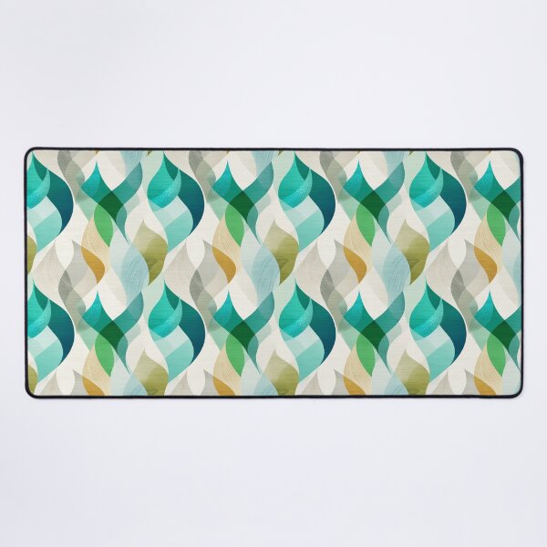 Item preview, Ethereal Organic Waves with Teal, Green, and Beige Layers designed and sold by Moisky Patterns.