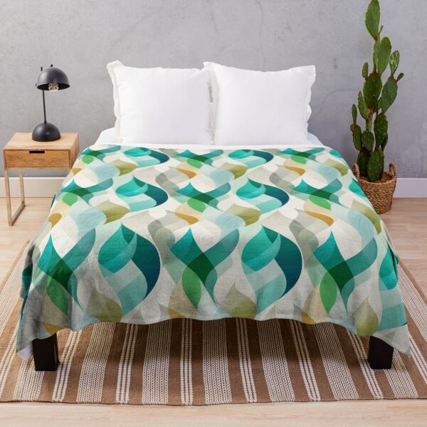 Item preview, Ethereal Organic Waves with Teal, Green, and Beige Layers designed and sold by Moisky Patterns.