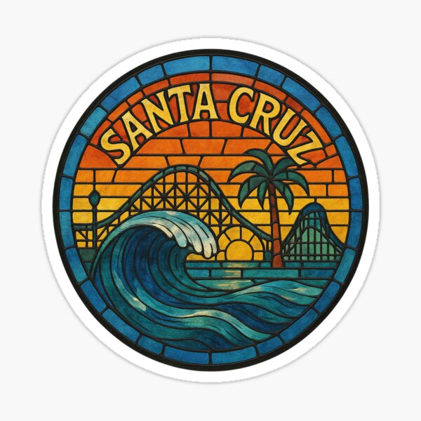 Artikel-Vorschau von Santa Cruz Glasmalerei Retro-Kunst, designt und verkauft von Brianna Driggs.