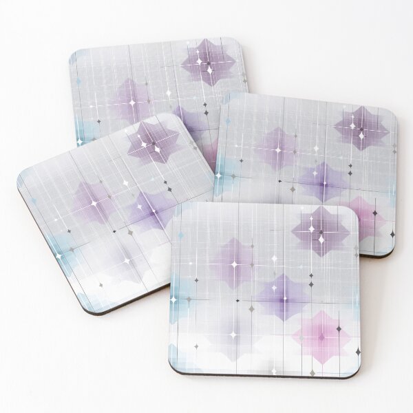 Item preview, Ethereal Starburst Grid with Mauve, Blue, and Gray Accents designed and sold by Moisky Patterns.