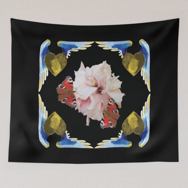 Item preview, European peacock butterfly -hibiskus pattern 4 designed and sold by StudioViArt.