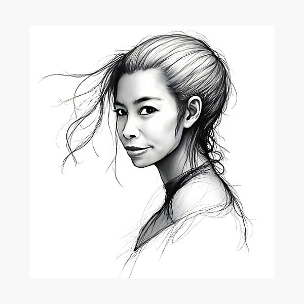 Item preview, Beautiful Thai Girl Sketch or Drawing designed and sold by Huskyyy Designs.